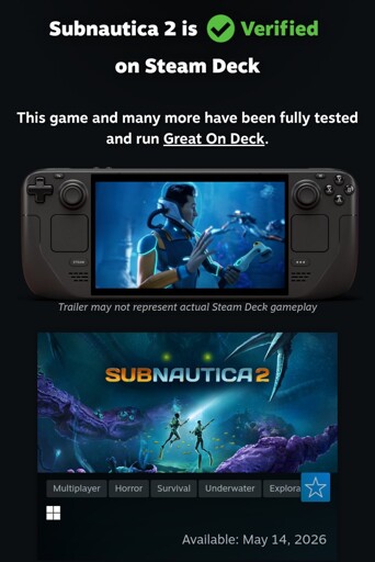 [Game] Subnautica 2 Is Steam Deck Verified