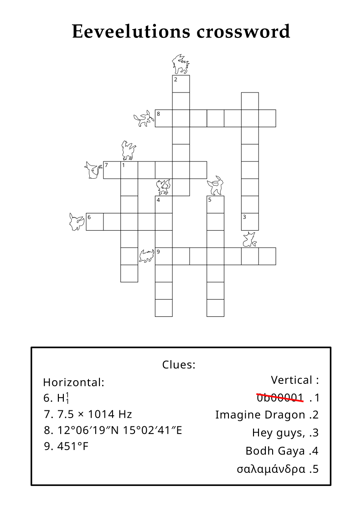 Eeveelution crossword