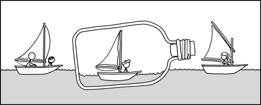 "I know it seems impossible, but the trick is that I sailed in here when I was very young."